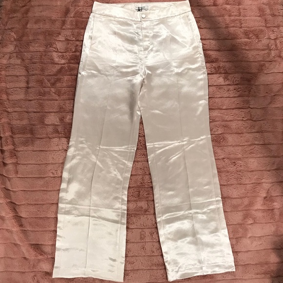 NWT Lanvin Mirror Satin Wide Leg Trousers - Picture 5 of 8